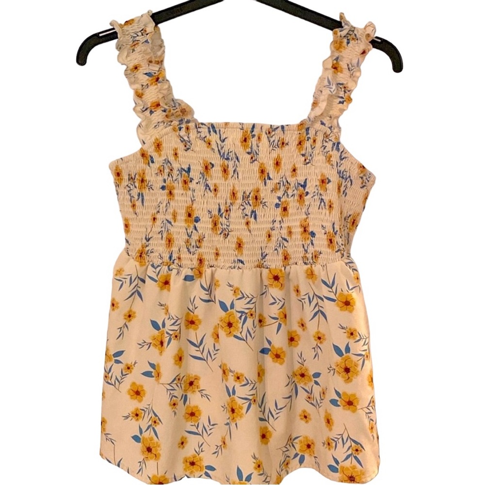 2X Yellow Shein Babydoll Tank Top